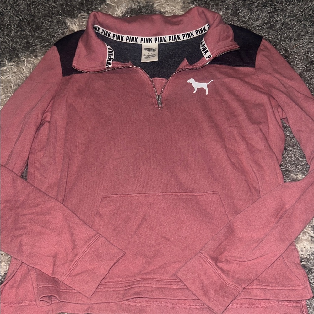 PINK Victoria's Secret Mauve Rose color size small Zip-Up Sweater light weight